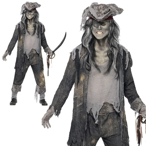 Zombie mens pirate costume - zombie,