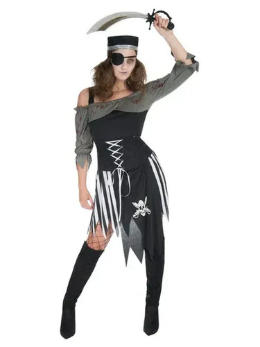 Ladies zombie pirate costume - zombie,