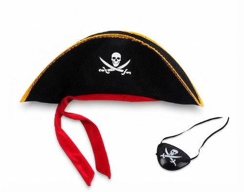 Kids pirate hat eye patch - hat, set