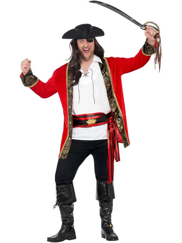 Pirate captain costume red - captain,