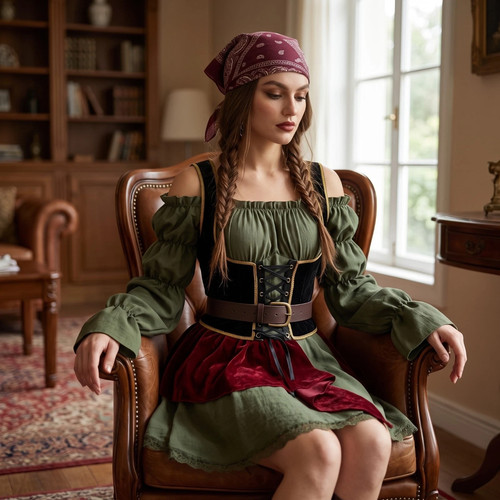 Off shoulder pirate dress - off-shoulder,