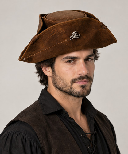 Brown pirate hat with - pirate,
