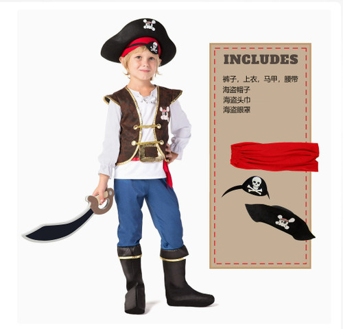 Kids boys pirate costume jack - kids,