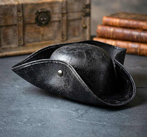 Black pirate tricorn costume - black,