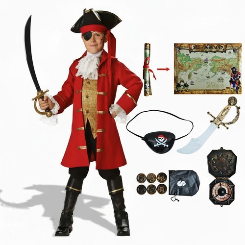 Deluxe kids pirate costume set - pirate,