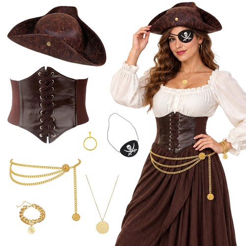 7pcs pirate costume women for - pirate,